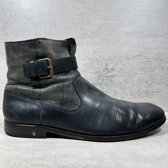 John Varvatos Star USA Leather Zip Ankle Boots - Men's Size 11 - Gray - Picture 4 of 10